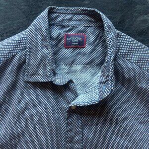 UNTUCKit Cadalso Linen Short Sleeve Shirt Large Blue Ora